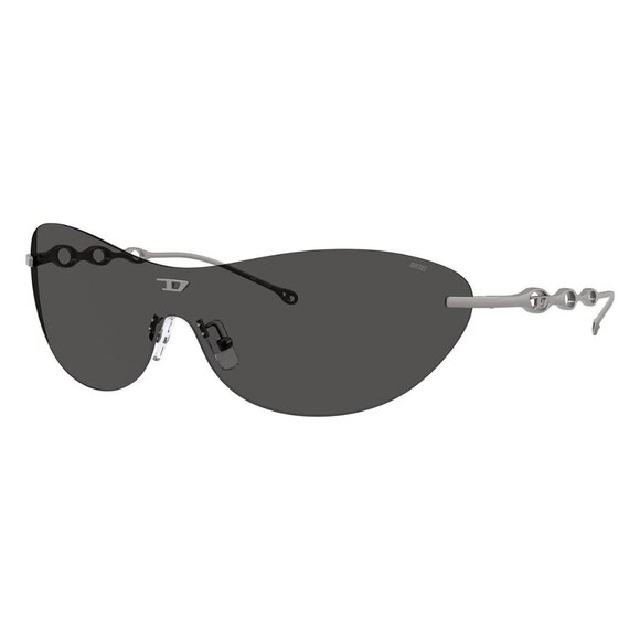 New DIESEL Grey Rimless Round DL1006 113/87 Sunglasses Women - Picture 1 of 6